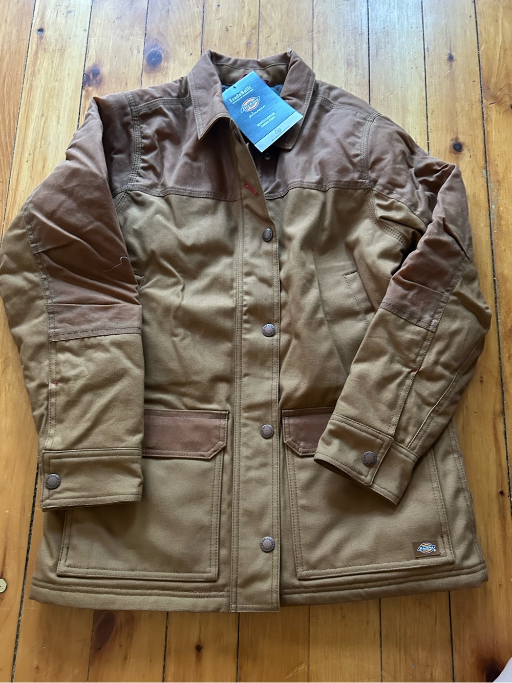 NWT Dickies brown tan women’s waxed canvas chores coat xl